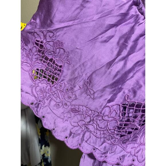 Free People Purple Off the Shoulder Crochet Lace Detail Midi Dress - Picture 4 of 5